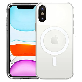 قاب شیشه ای شفاف Iphone X قابلیت شارژ با مگ سیف Clear Case with MagSafe